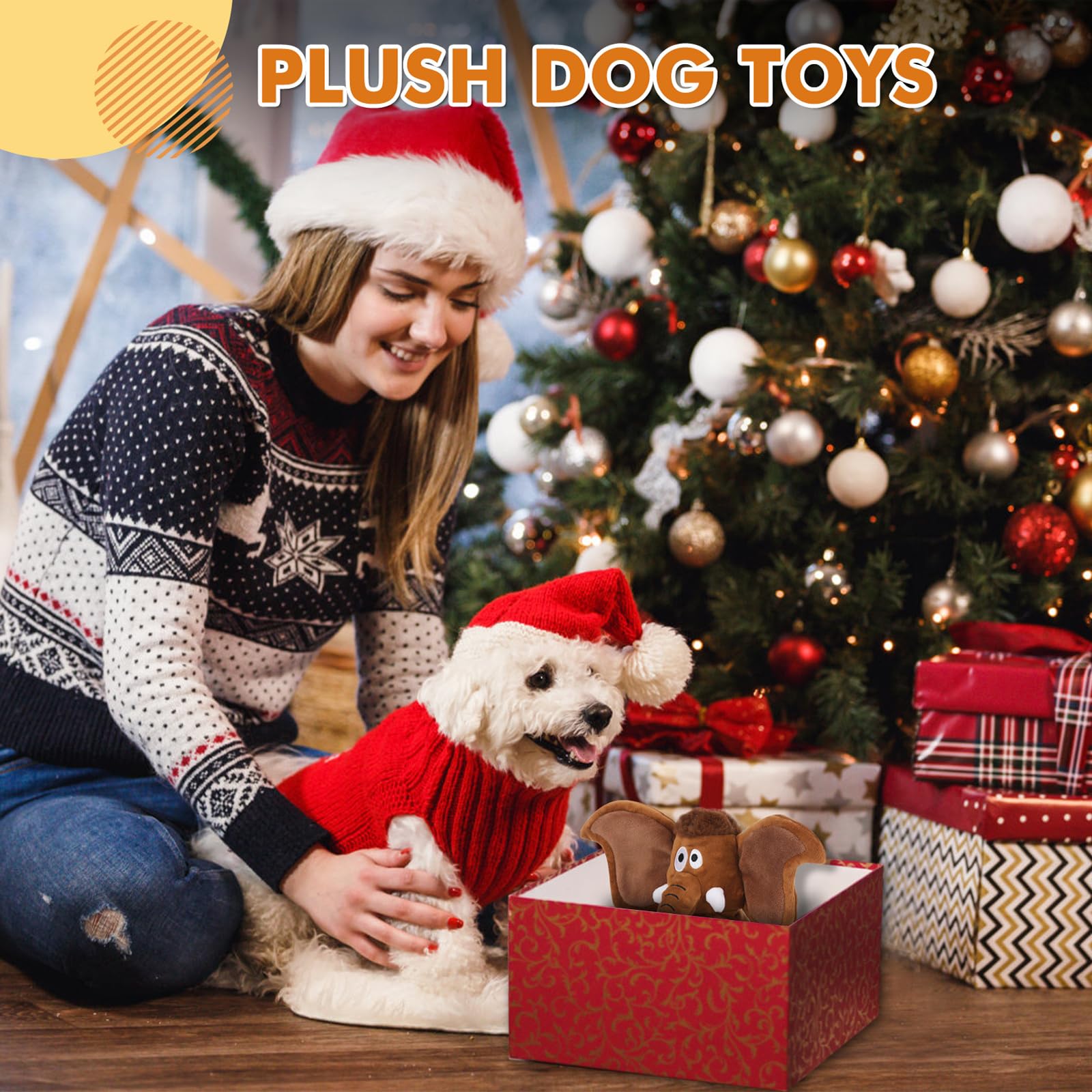 Letsmeet Juguete peluche-para-tallas-diferentes, apto para perros pequeños, medianos y grandes.