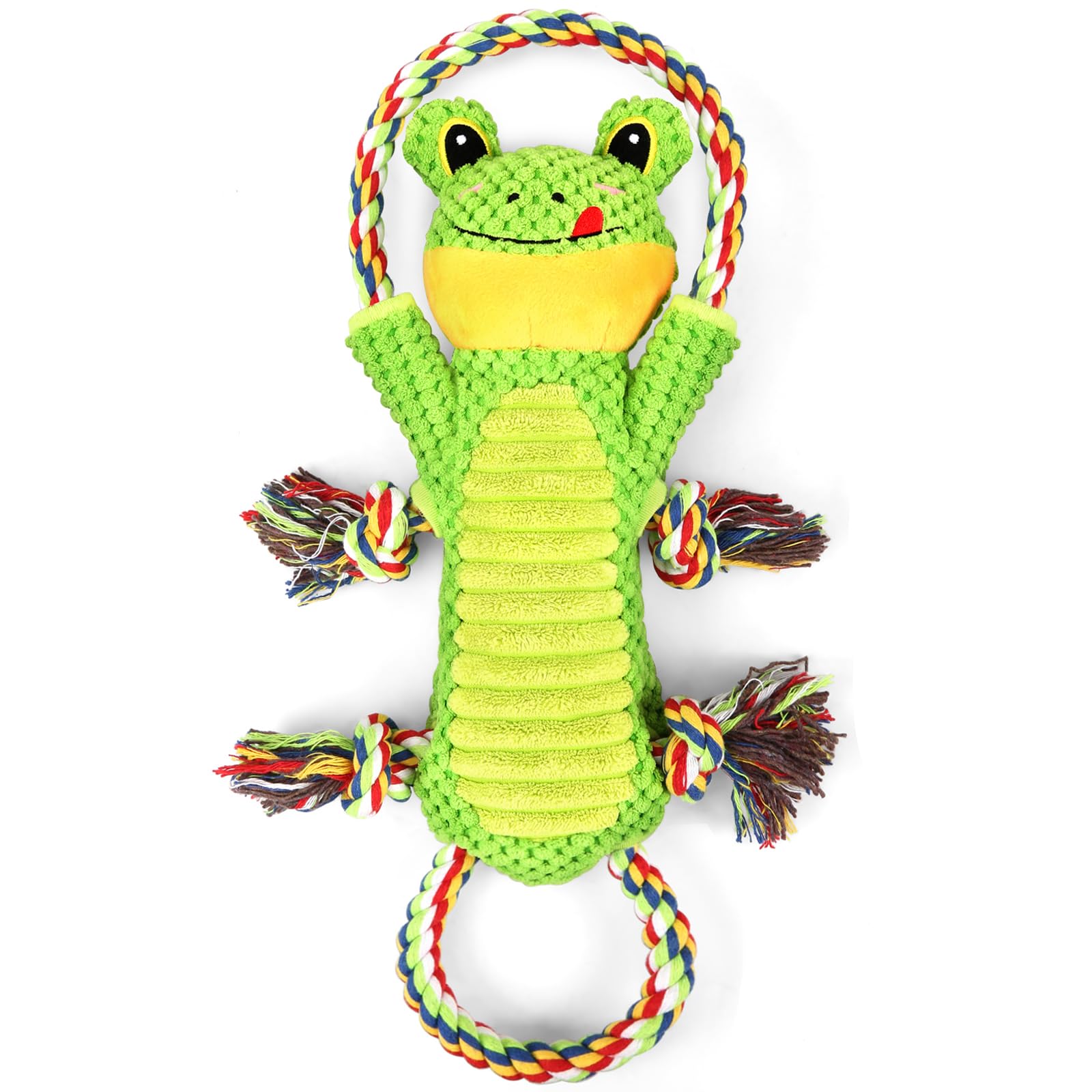 Letsmeet peluche perro con papel crujiente y cuerdas para juego sensorial.