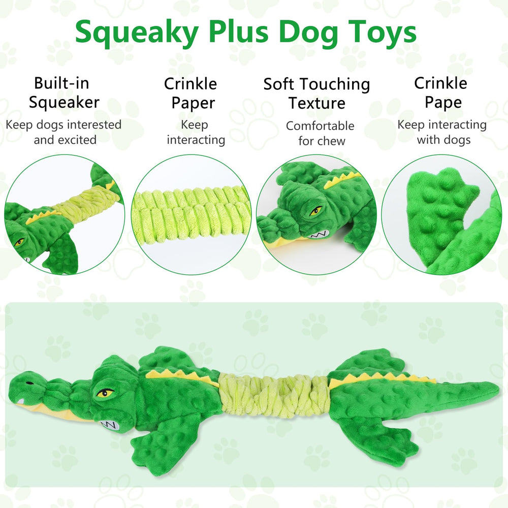 Letsmeet peluche resistente; juguete para perros grandes, ideal para mordidas y juego prolongado.