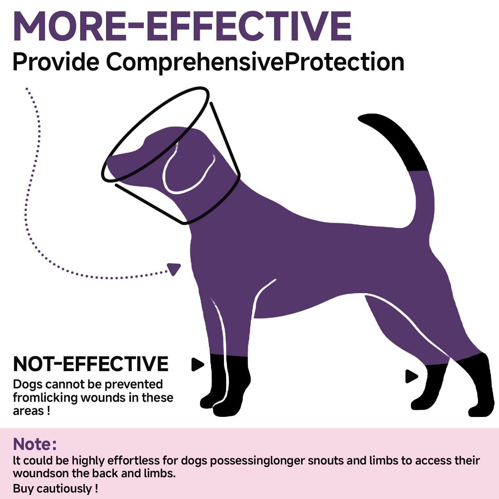 LETSQK cono-perro-xl-bordes-acolchados reducen irritación