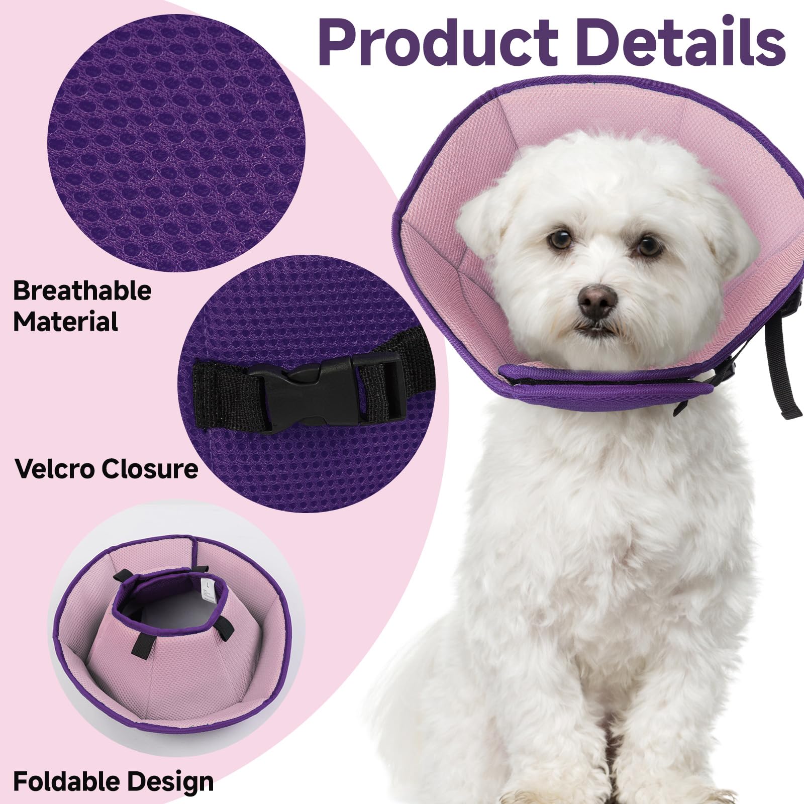 LETSQK cono-perro-xl-tejido-transpirable ofrece comodidad diaria
