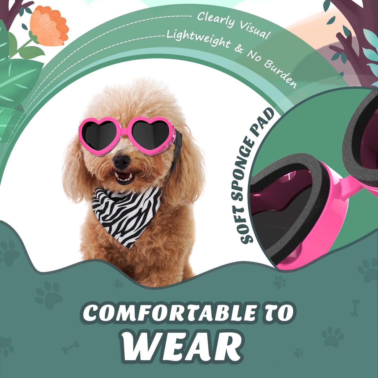 Lewondr gafas anti-niebla para perro, visión clara al exterior.