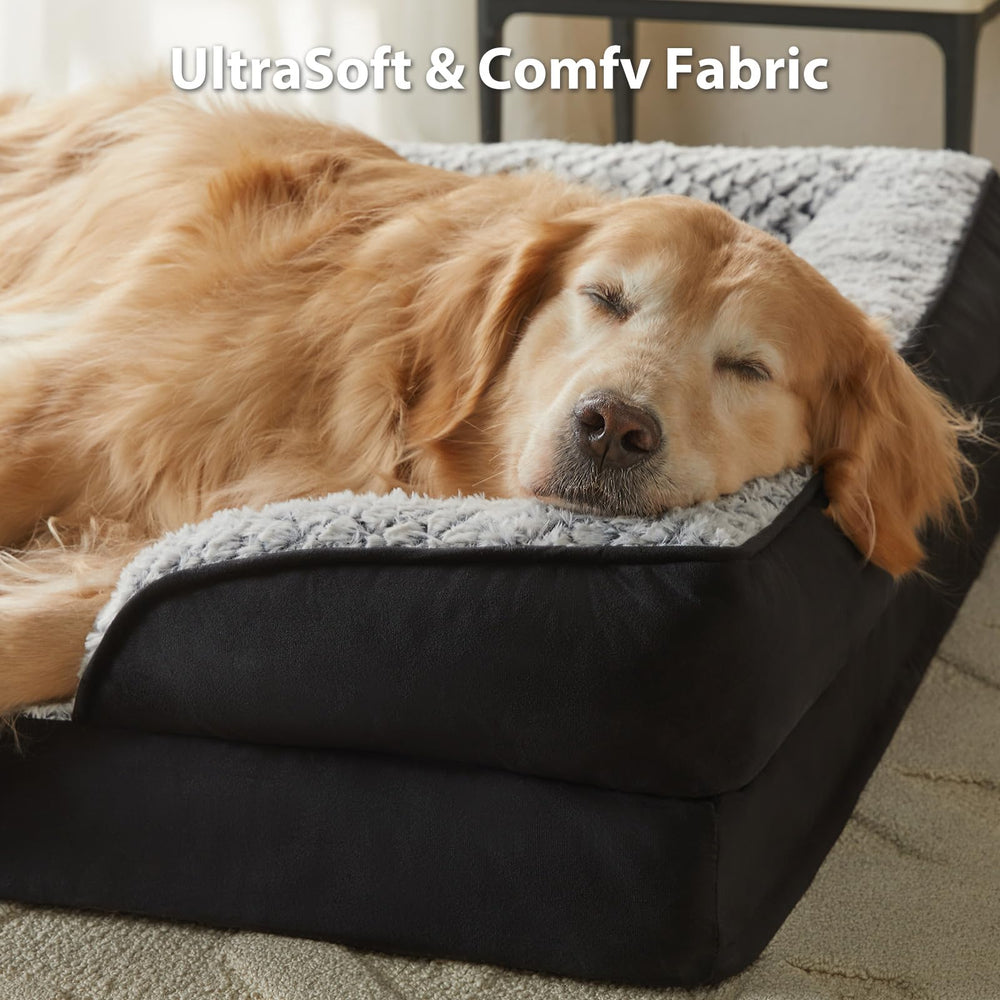 LEXTRO cama para perro grande con bordes elevados para mayor confort y seguridad.