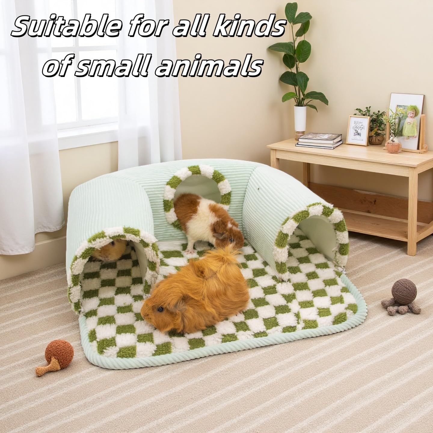 La cama doble de Lfokd, tela suave, ofrece comodidad nocturna para mascotas pequeñas.