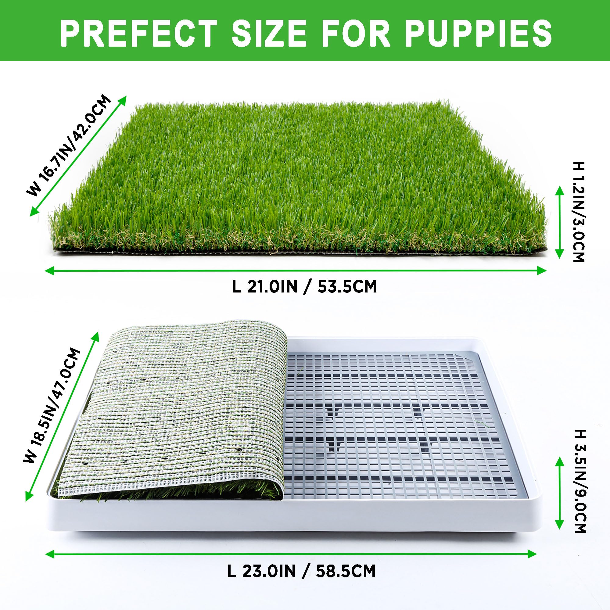 LGR SHINE Potty para perros con césped artificial, útil para el entrenamiento de orina