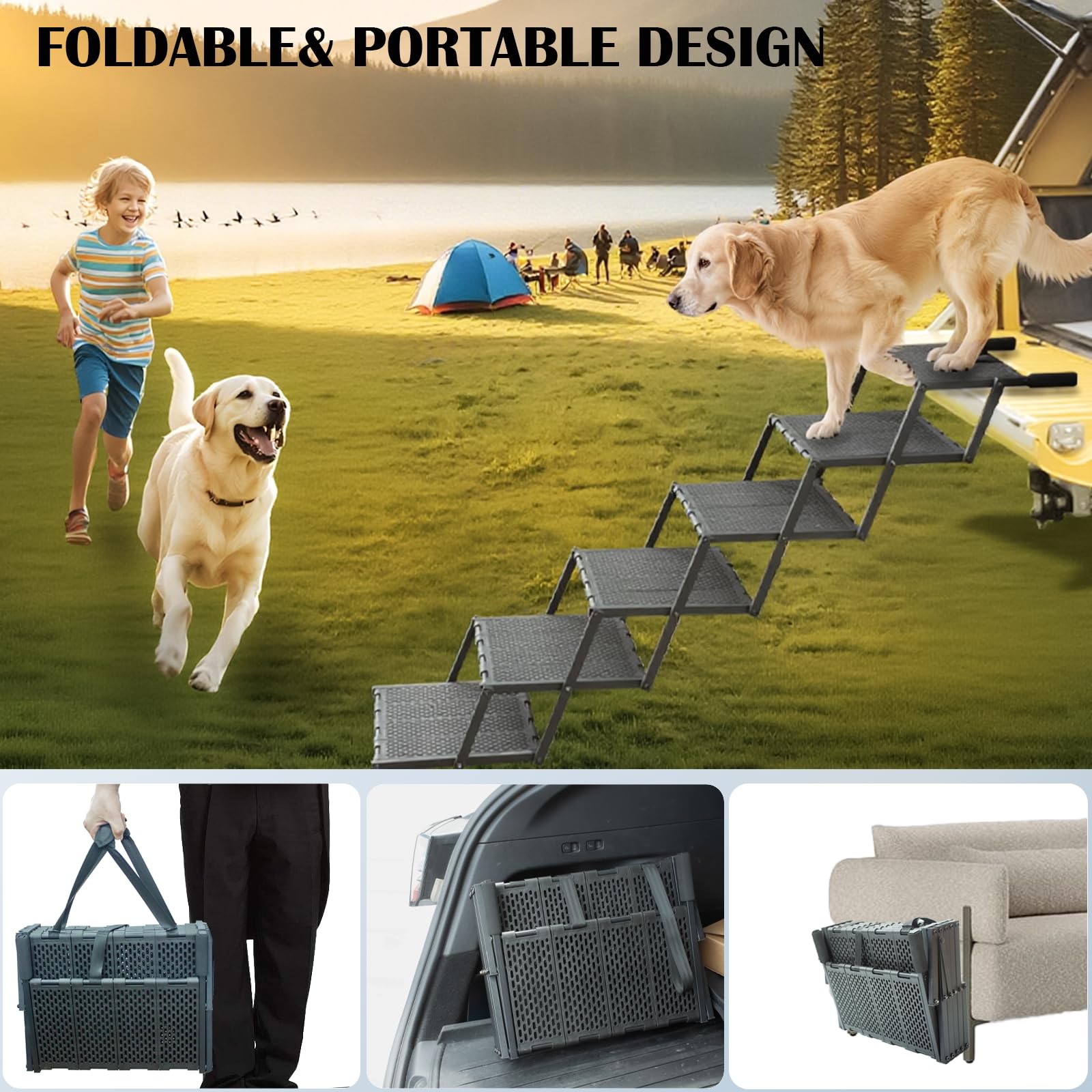 LIALEX estructura de metal resistente ofrece soporte para perros de todos los tamaños.