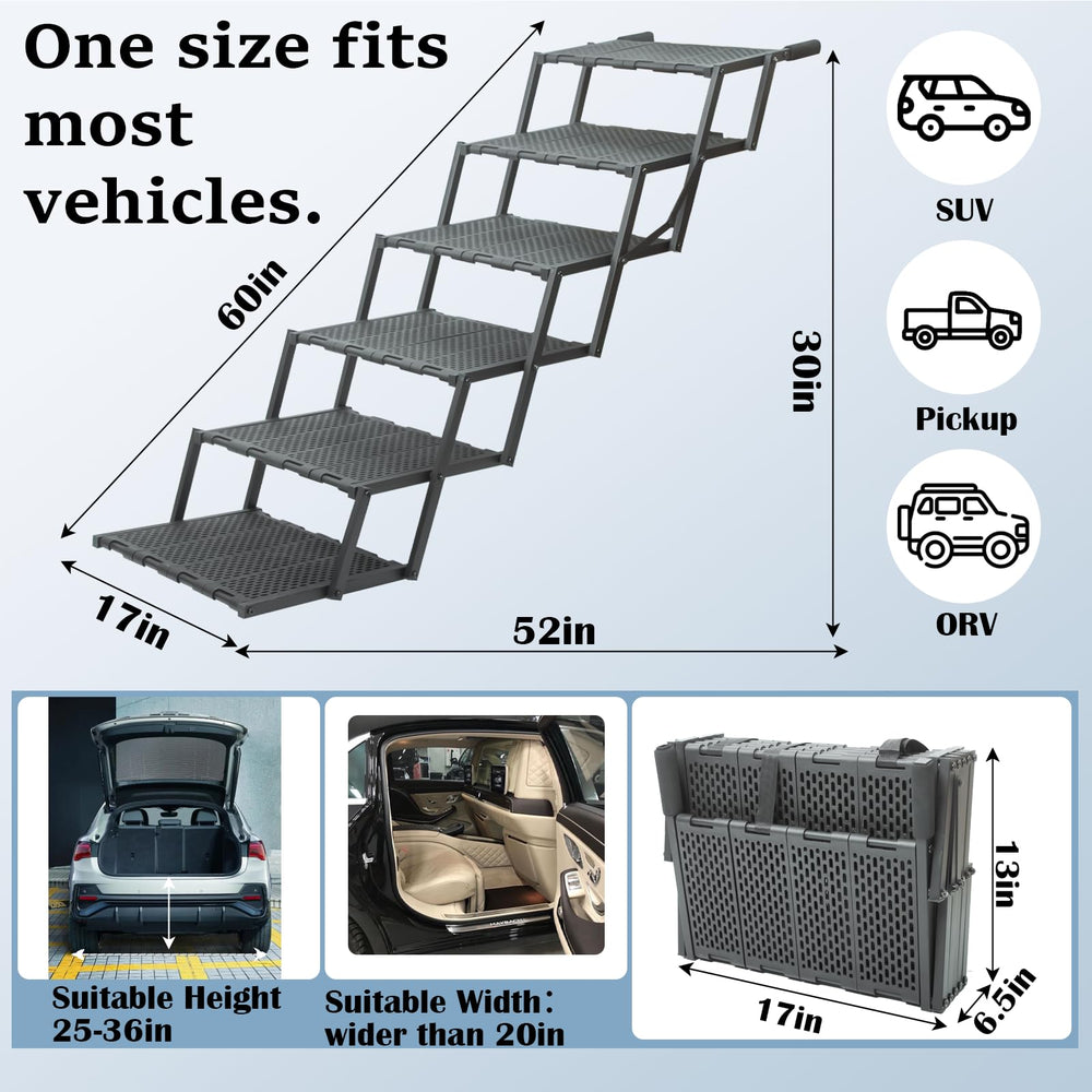 LIALEX rampa perro para SUV con ajuste de altura, adaptable a varios vehículos.