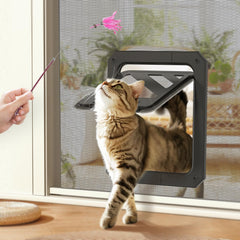LIBBEPET puerta para gatos con malla magnética facilita el paso y evita mosquitos