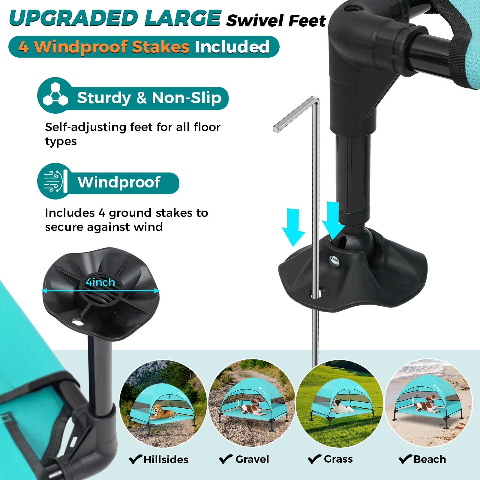 Libbipaw con techo ventilado de 3 lados para brisa fresca al exterior.