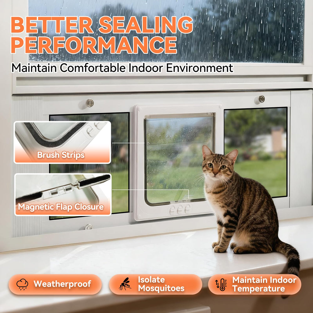 LIBBEPET puerta para gato ventana ajuste 31-36 pulgadas para diferentes ventanas