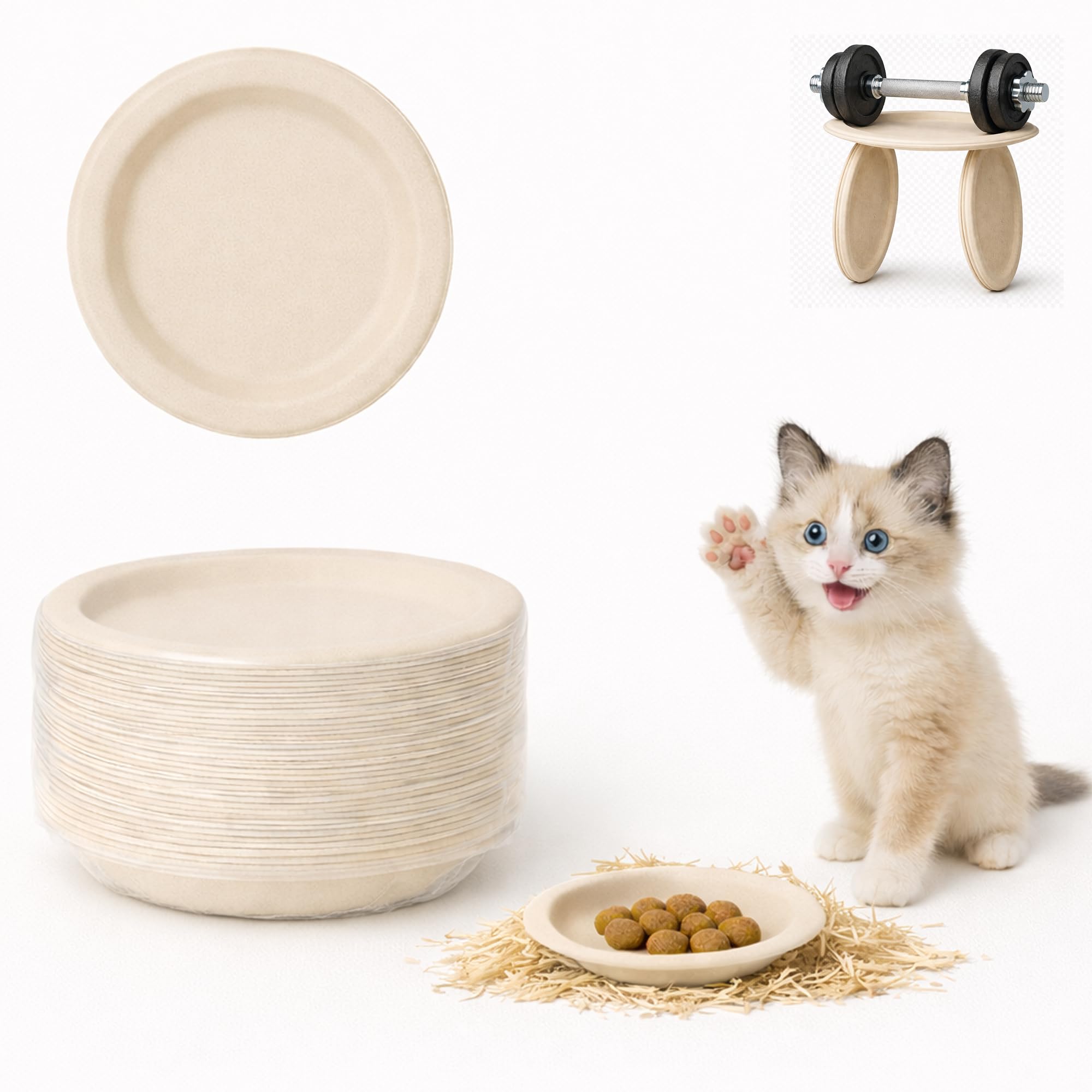 LIBSTP cuencos desechables para gatos de 6 pulgadas, ideales para comidas al aire libre.