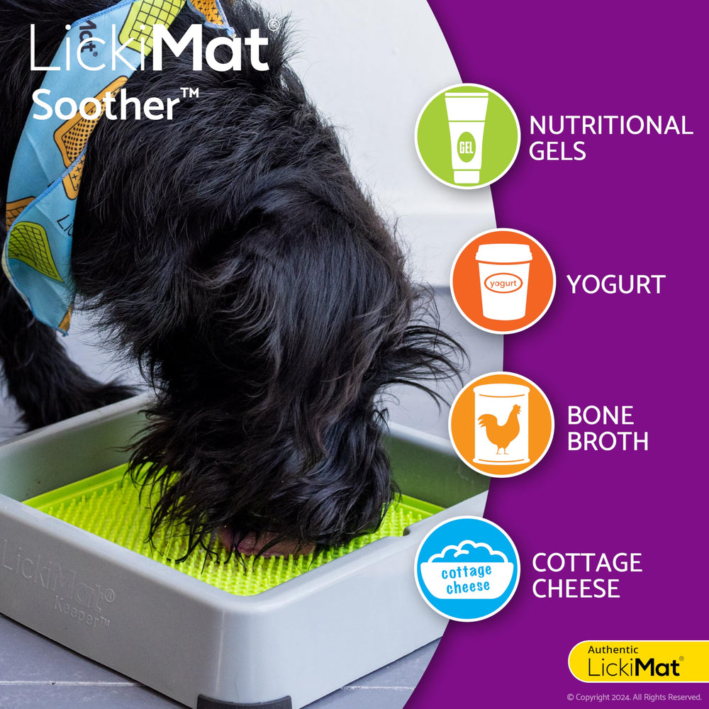 LickiMat 8x8 para perros, alimento lento con yogur o mantequilla de maní