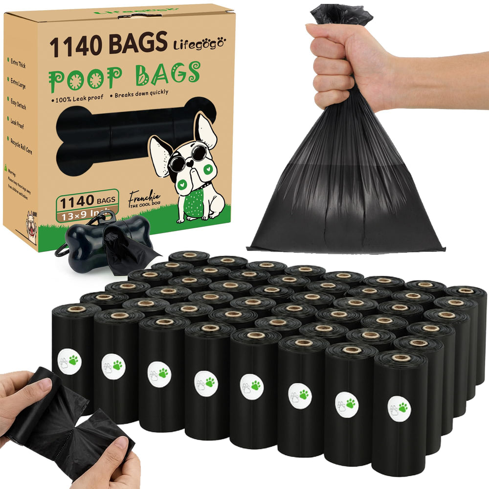 Bolsas Lifegogo para heces de perro, 1140 unidades, ideal para paseos diarios