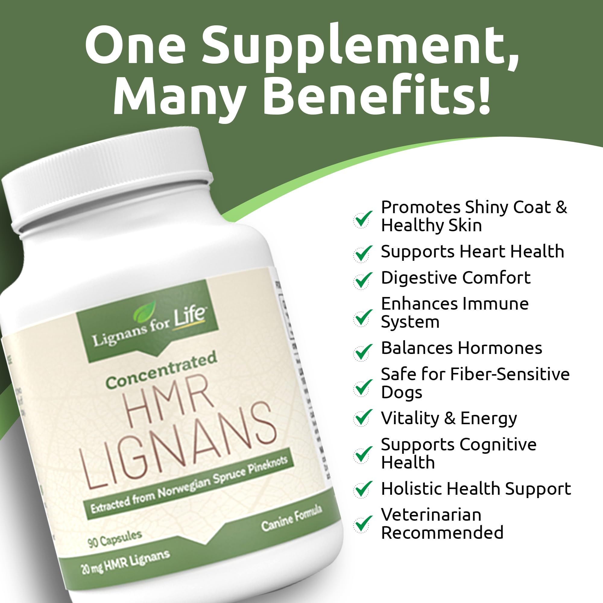 Lignans For Life HMR Lignans 20mg, ayuda digestiva suave para perros