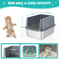 LIHOOOOM caja de arena con tapa, interior visible, diseño duradero para gatitos