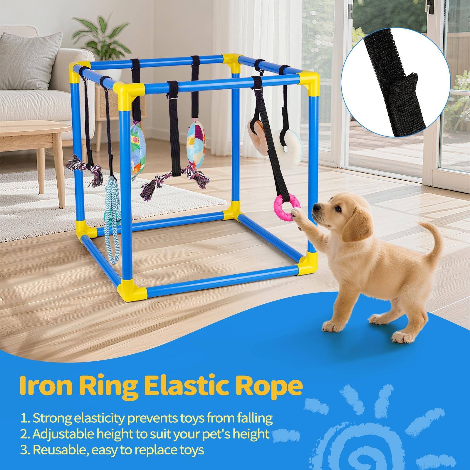 Liitrton Puppy Play Gym ensamble sin herramientas para montaje rápido.