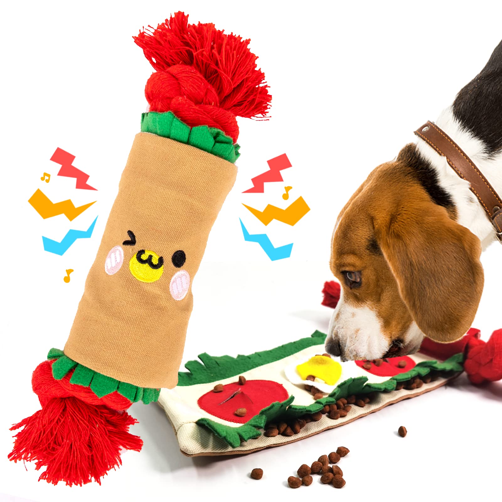 Jouet lilfrd burrito-reniflement : stimulation olfactive lors du reniflement des friandises.