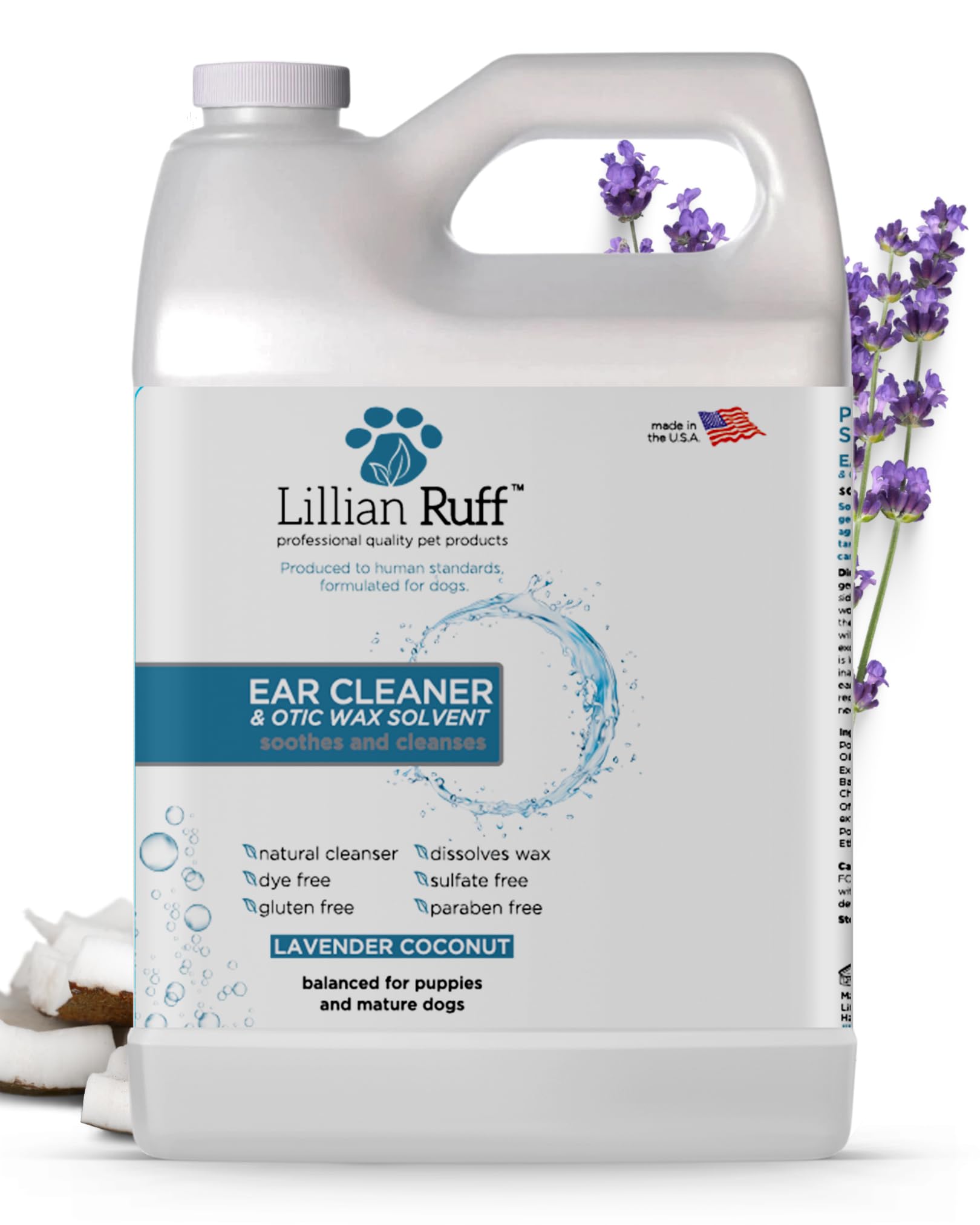 Lillian Ruff limpiador de orejas en botella para limpieza suave y segura.