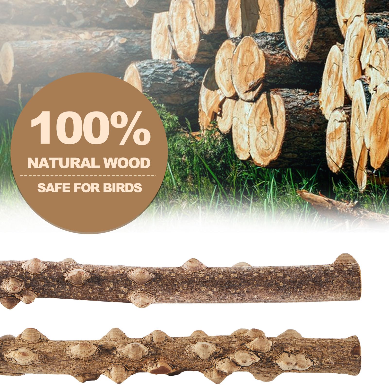 LIMIO perchas de madera natural, textura rugosa para un agarre seguro.