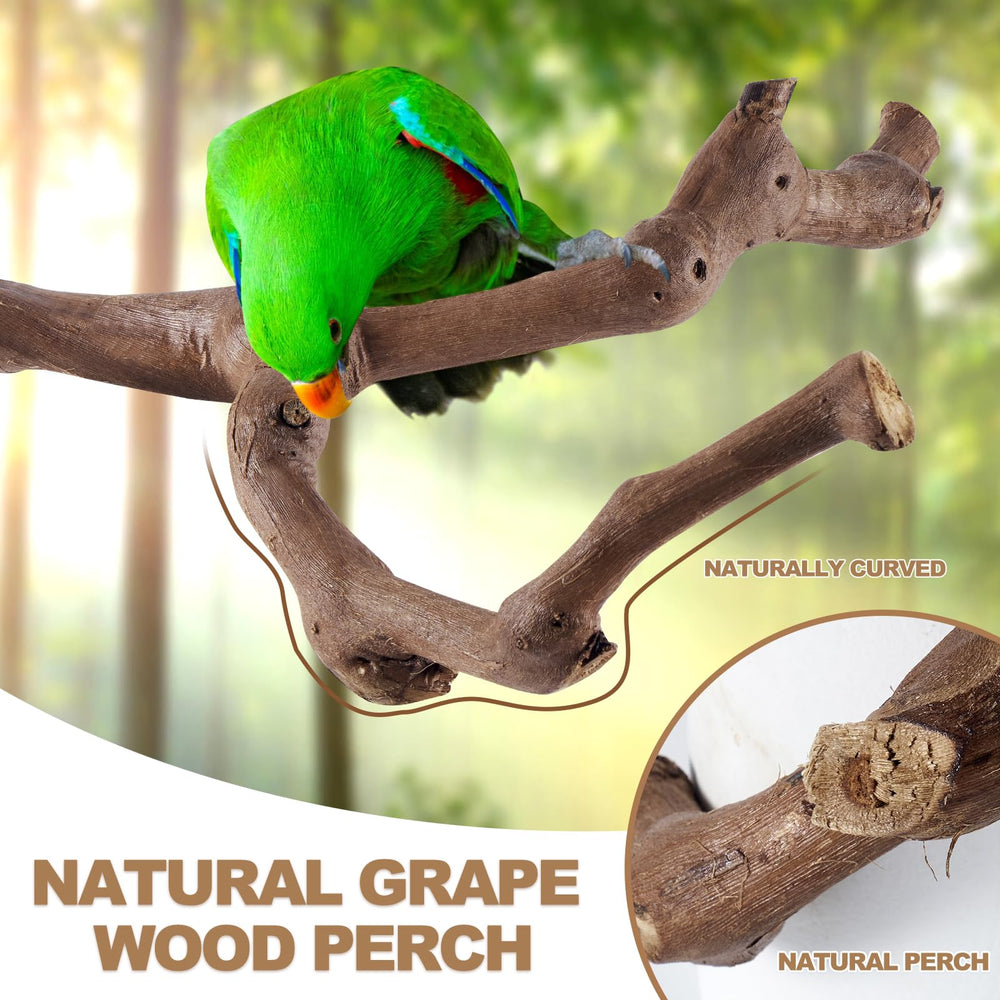 LIMIO perchas de vid para aves, dos unidades para variar agarre.