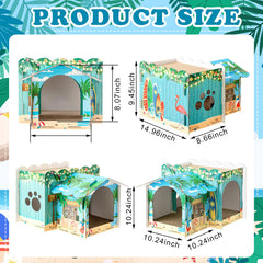 Lineshading villa de gatos con tema playa Hawaii, refugio cómodo para exploración suave.