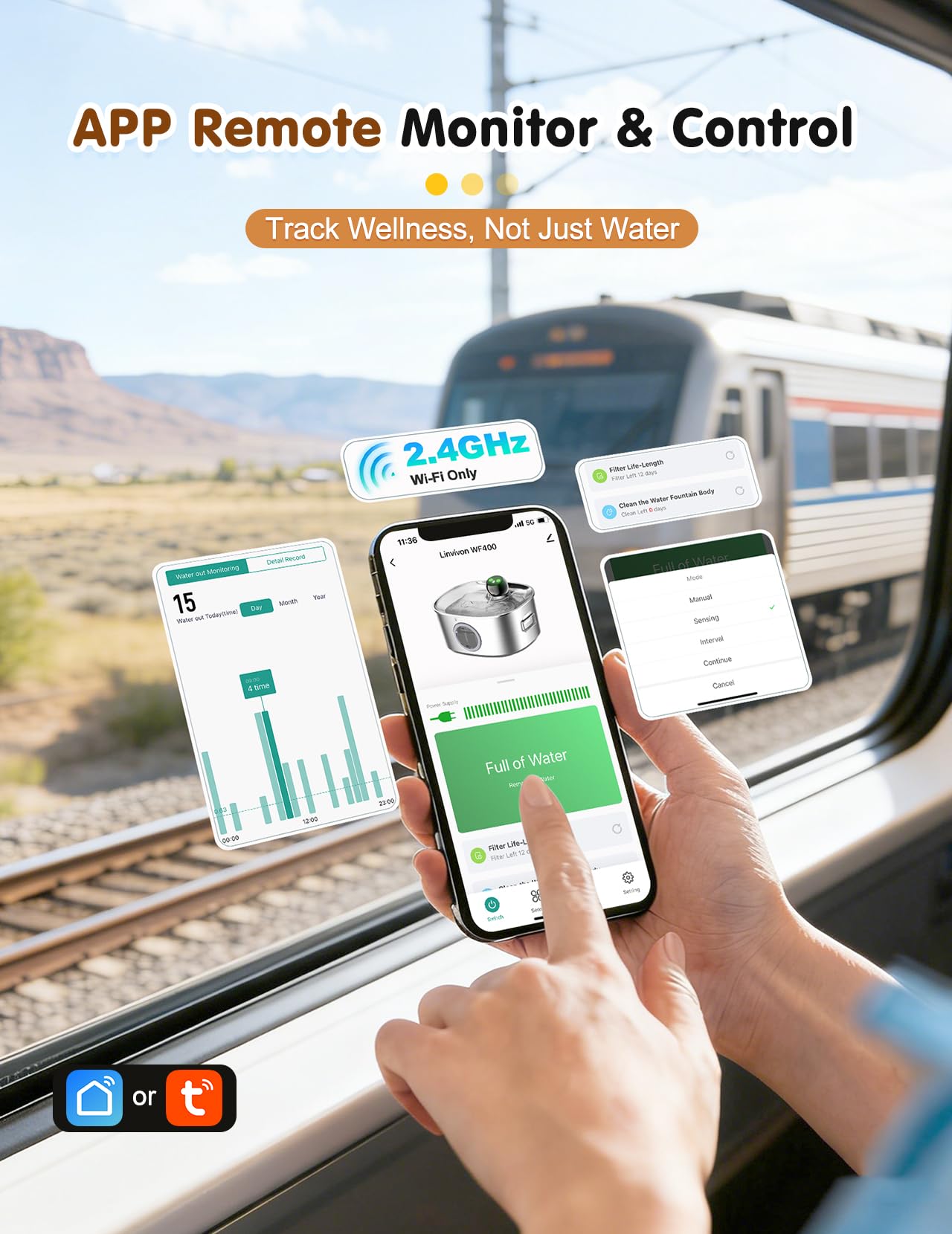 Linvivon bebedero control-app: monitoriza consumo en tiempo real desde tu móvil