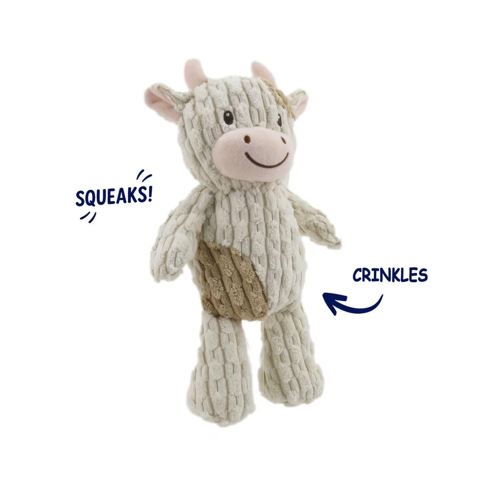 Linzy vaca peluche juego interactivo: invita al perro a participar.