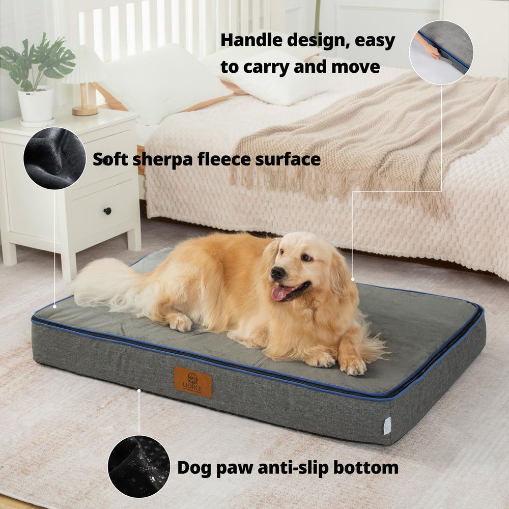 Medidas 48x30x6 pulgadas, adecuada para perros XXL.