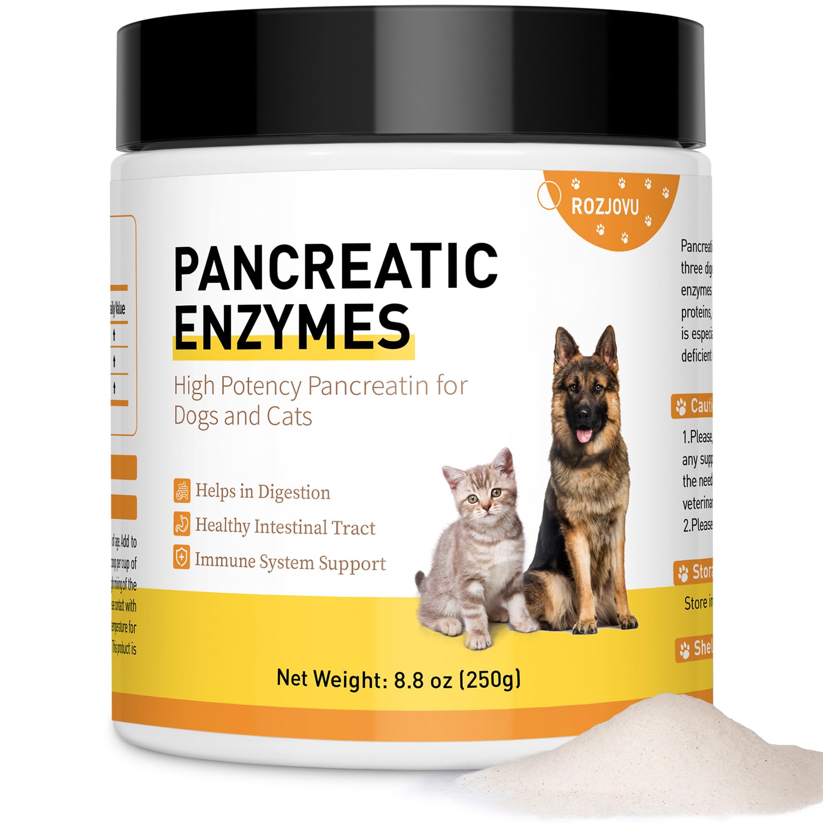 Liovsiso enzimas digestivas para perros con EPI, polvo que facilita la descomposición de nutrientes.