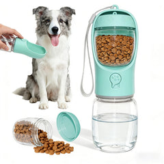 Botella Liphier con agua y comida para perros, ideal para viajes.