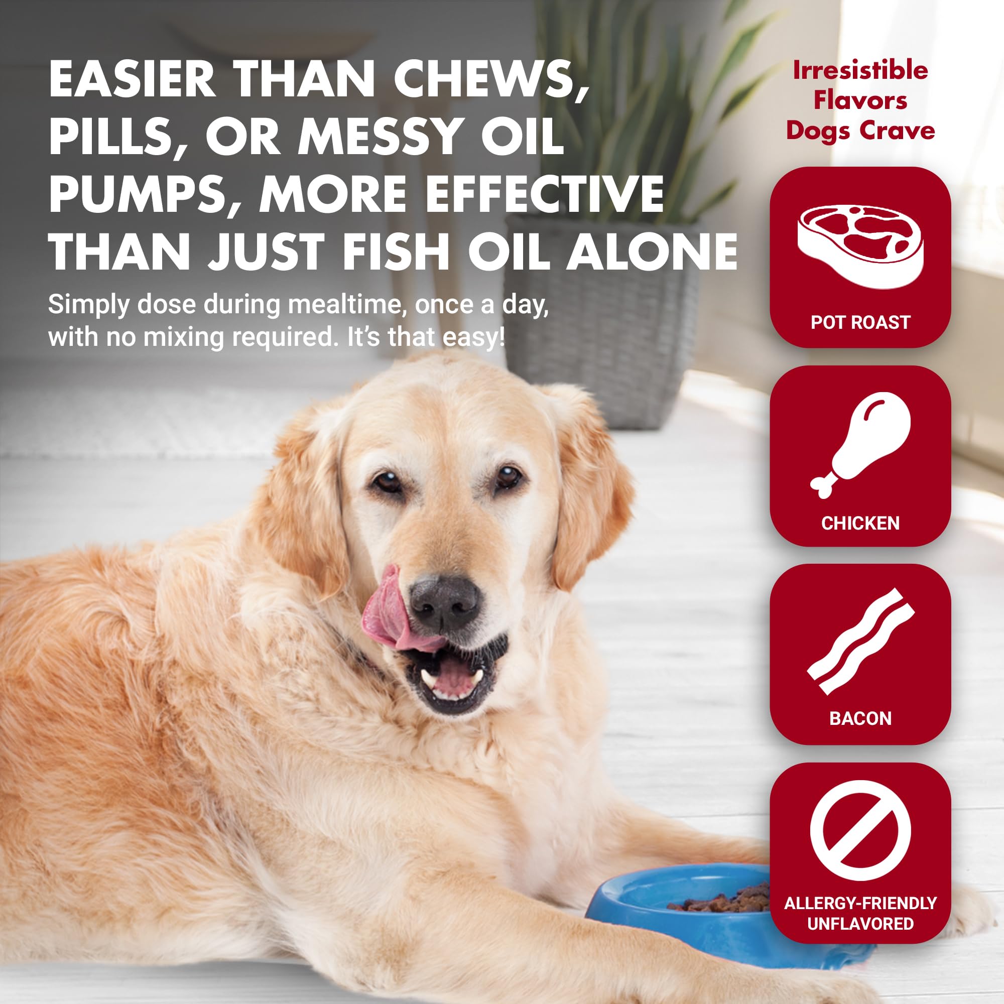 LIQUID-VET K9 Itch & Allergy, perro listo para uso diario con piel sensible.