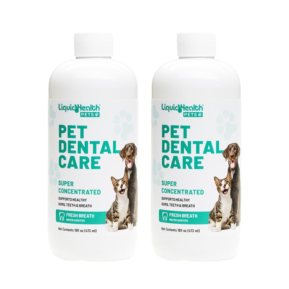 LIQUIDHEALTH botella de cuidado dental para mascotas: uso rápido para limpieza bucal.