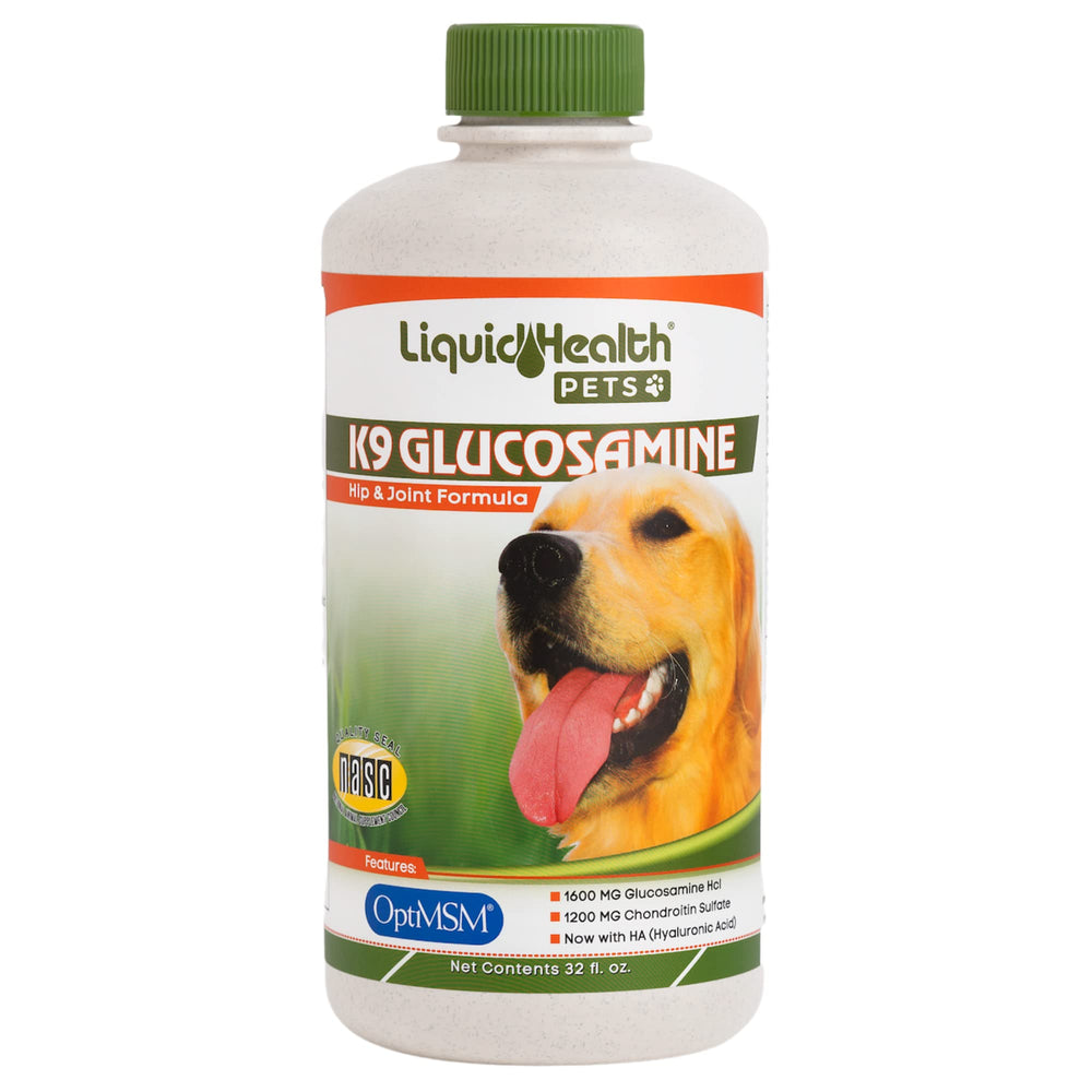 LiquidHealth K9, botella frontal, apoya la movilidad diaria.