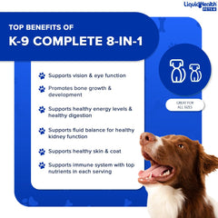 LIQUIDHEALTH K9 Complete: servicio servido en plato para perros.