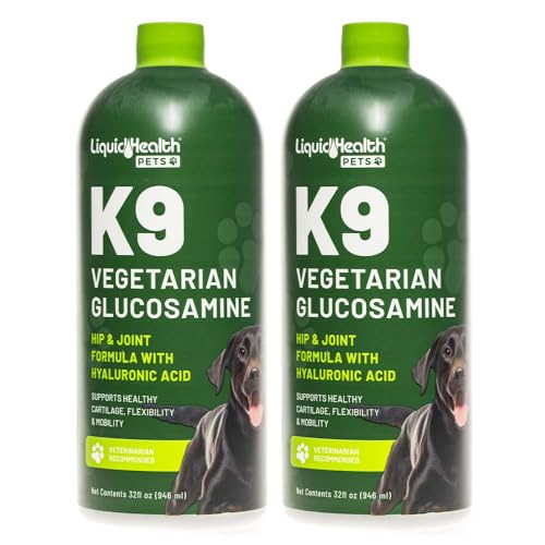 LIQUIDHEALTH K9 glucosamina en botella 2 pack para articulaciones sanas.