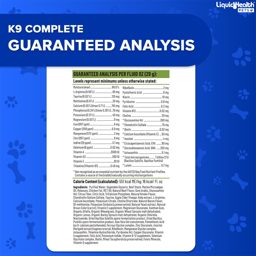 LIQUIDHEALTH K9 Complete: cuchara medidora para dosis consistentes.