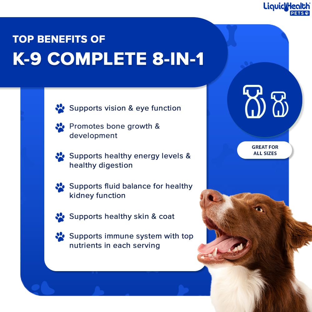 LIQUIDHEALTH K9 Complete: dispensador para dosis diarias.