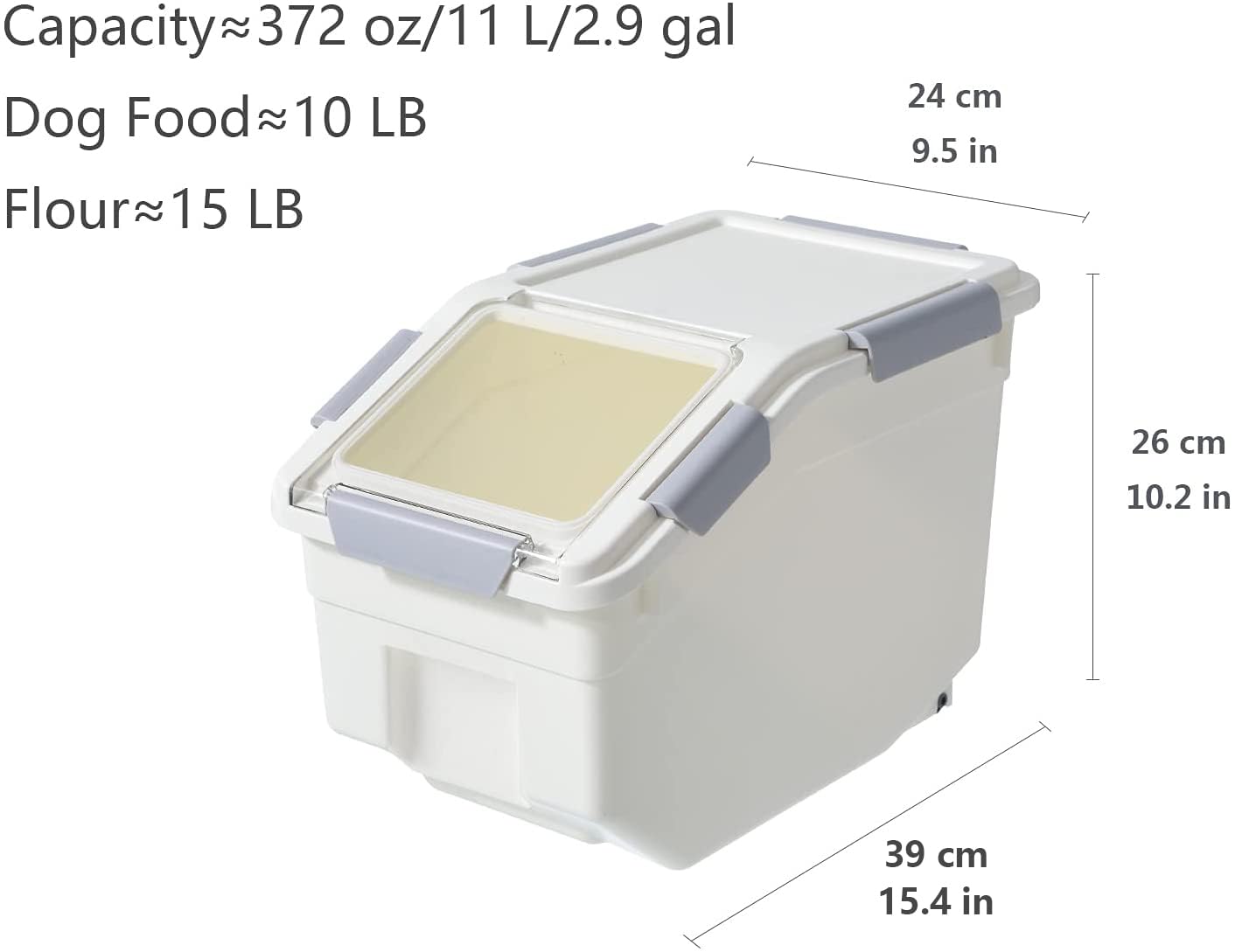 LISM capacidad de 25 lb ofrece almacenamiento amplio para arroz, harina y más.
