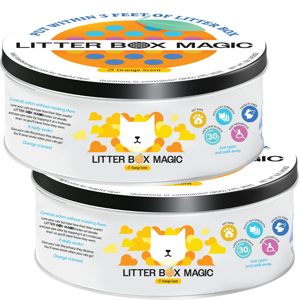 Litter Box Magic: frasco deodorante para arenero, pack 2 para baños frescos.