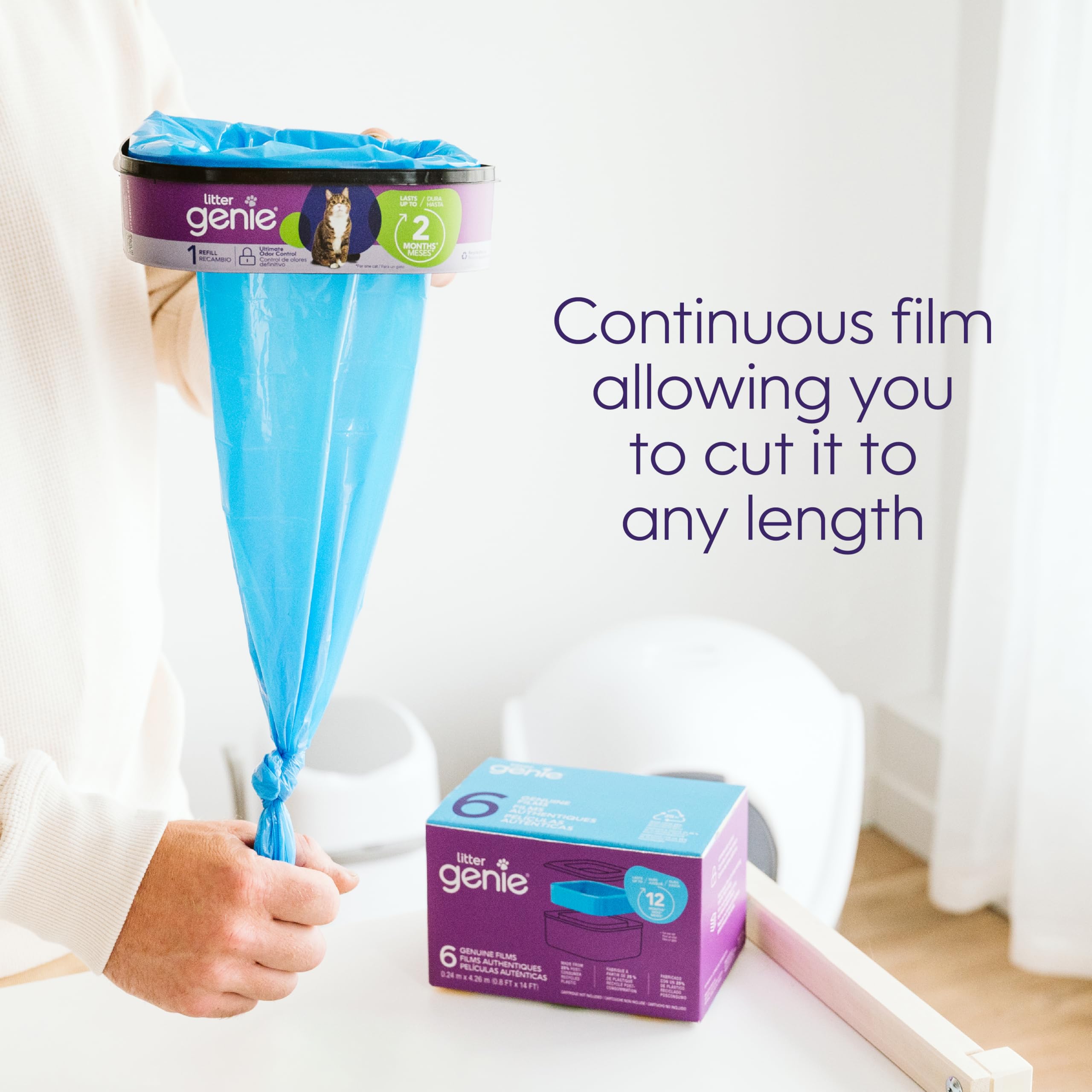 Litter Genie se adapta a cartuchos vacíos para reducir plástico.