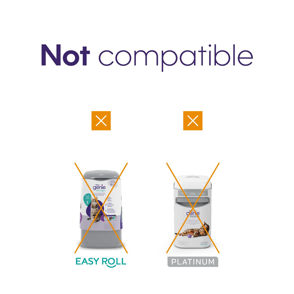 Litter Genie compatibilidad con cubetas estándar y otras opciones.