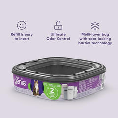 Litter Genie duración para una gata de dos meses, menos salidas al cubo.