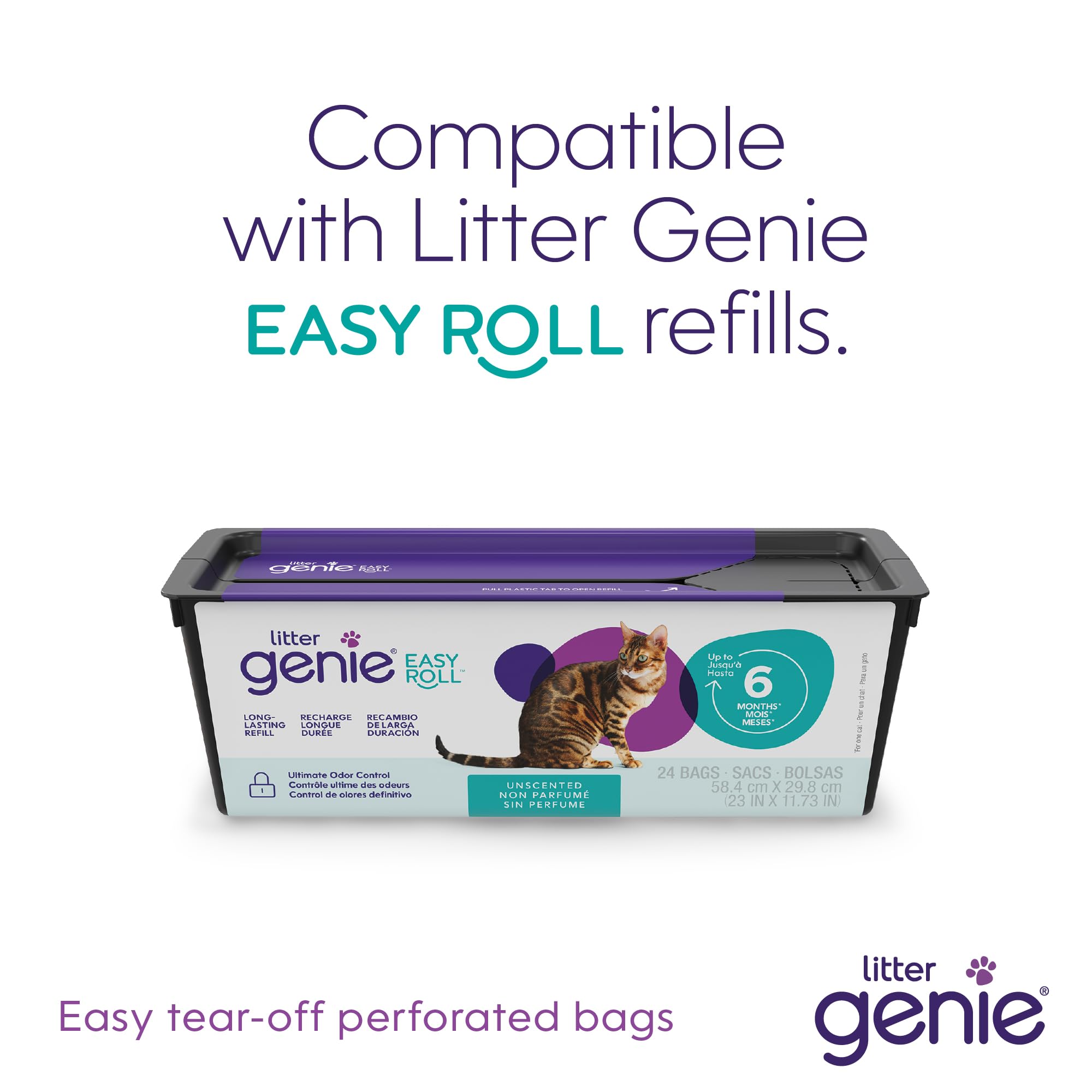Litter Genie Easy Roll: capacidad de ocho días para un gato, menos viajes al cubo