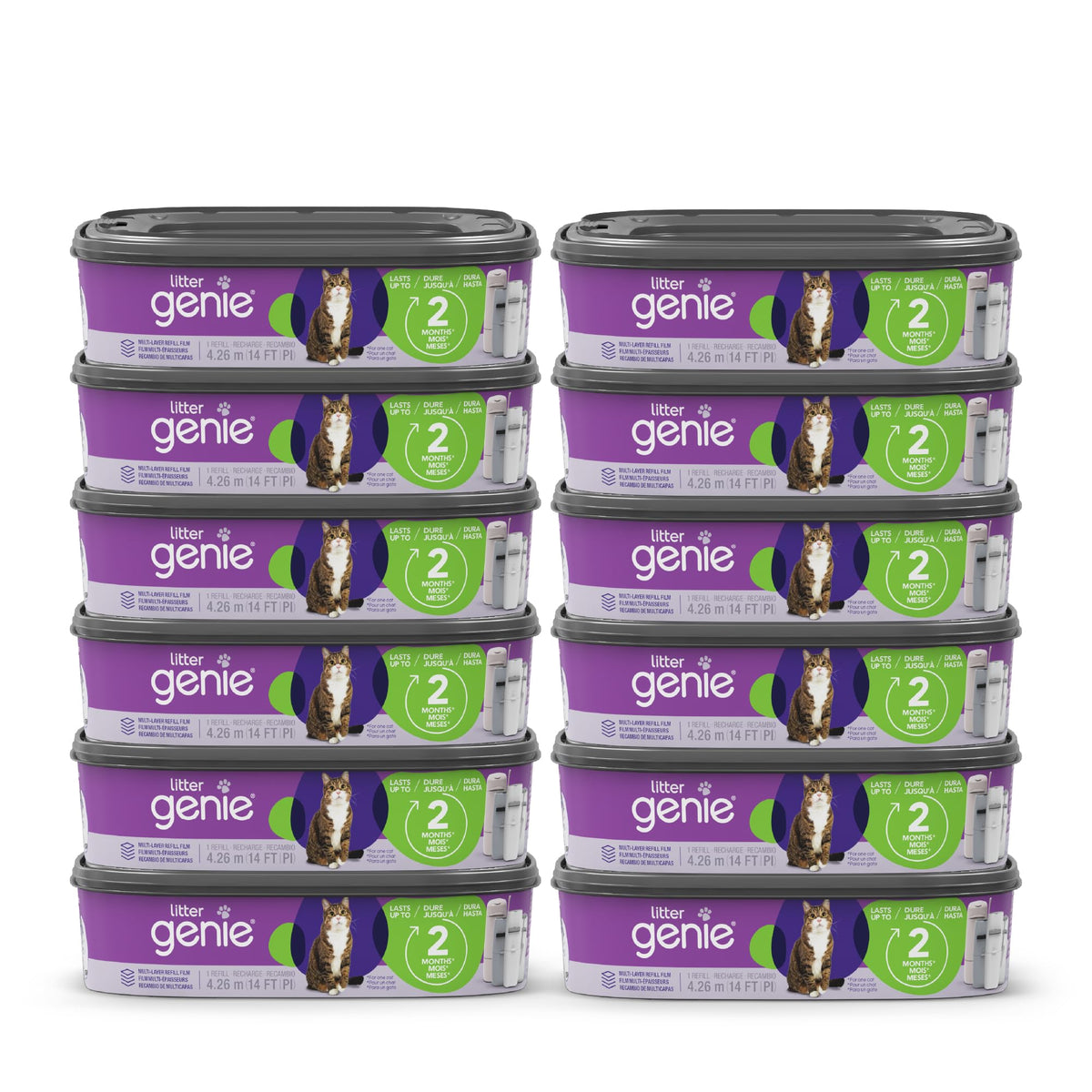 Litter Genie recambios estándar: 12 bolsas para comodidad y control de olores.