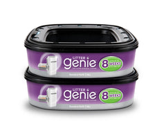 Litter Genie Refill: dos-pack, lista para cambios continuos en la cubeta.