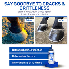 LivingstonTech Hoof Guard Sealant relleno de grietas protege la superficie del casco.