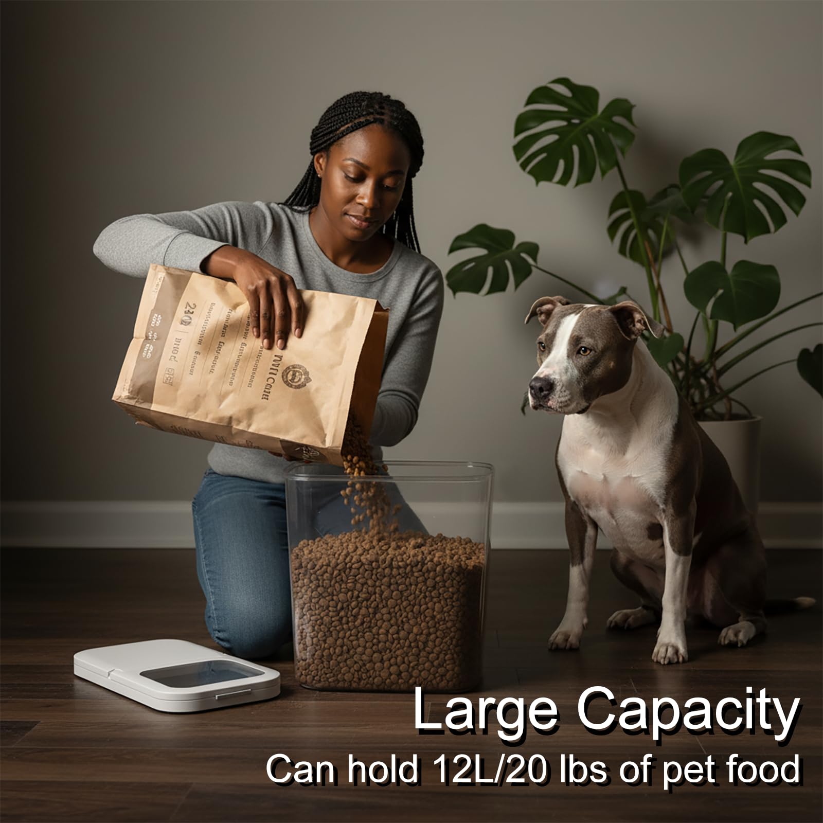 LivLab Mker contenedor para perros con diseño apilable para ahorrar espacio.