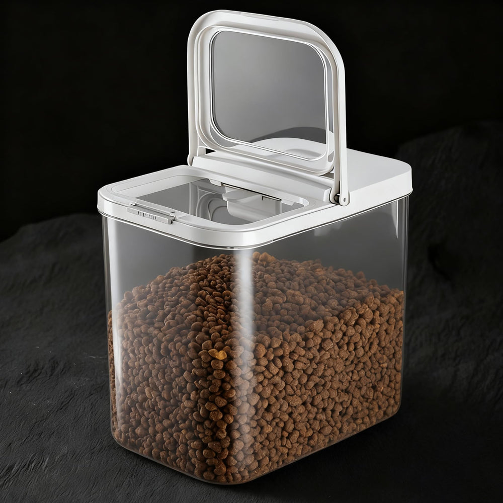 LivLab Mker contenedor para perros con tapa de un toque mantiene la comida fresca.
