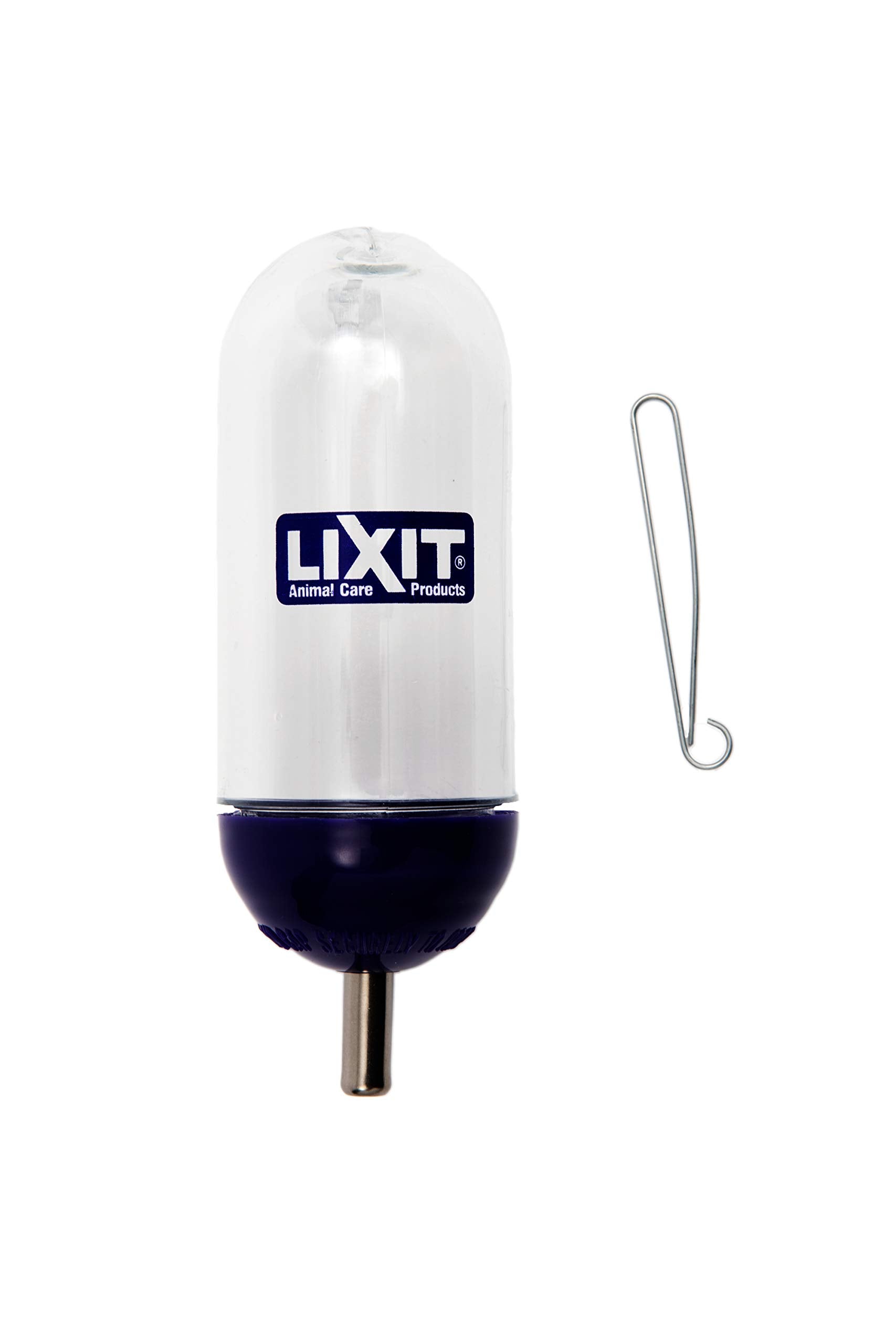 Lixit botella de agua para jaula con montaje lateral, instalación rápida y estable.