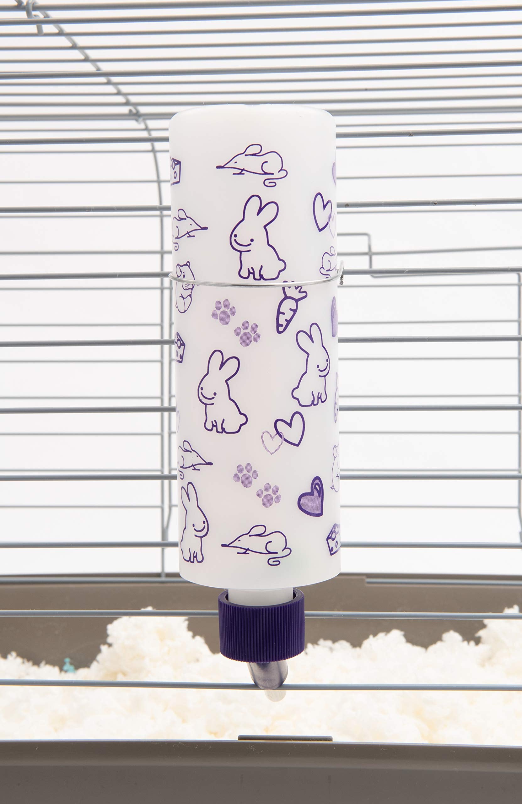 Botella Lixit con diseño colorido, adecuada para jaula de roedores.